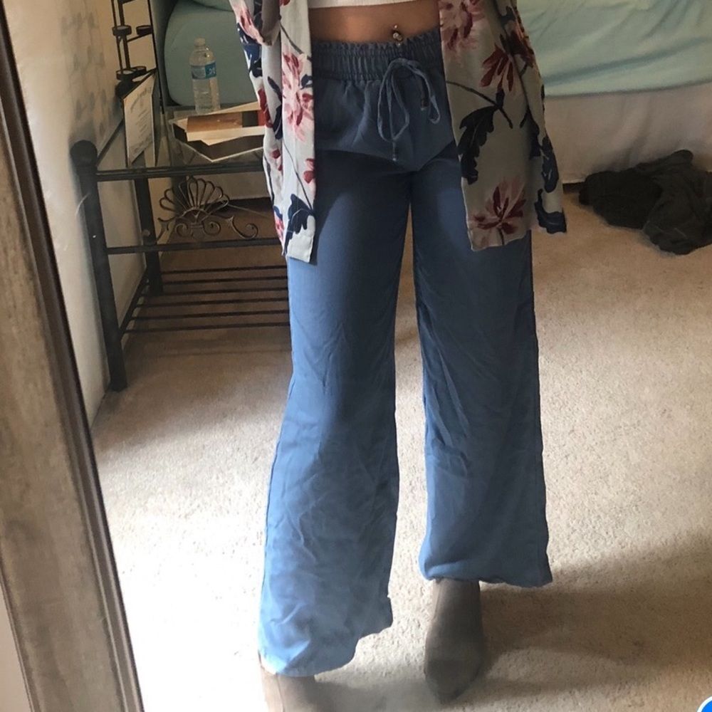 Blue Stretch Pants - Picture 3 of 6